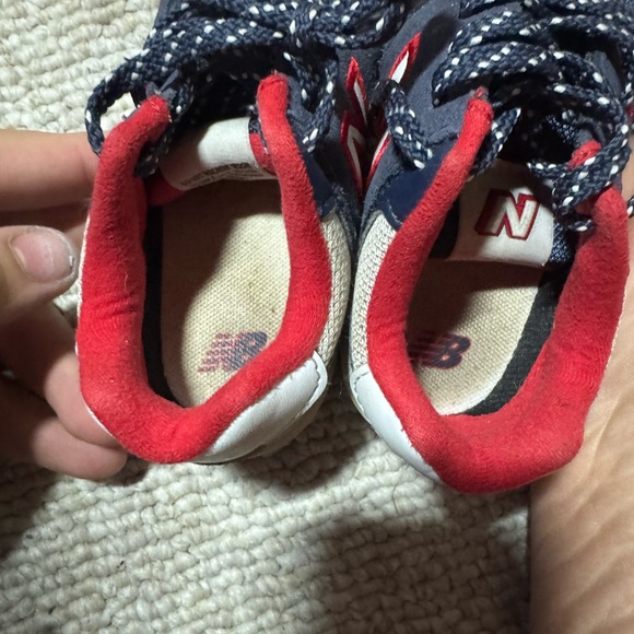 Size 7.5 toddler New Balance 574  sport pack navy - Picture 6 of 7